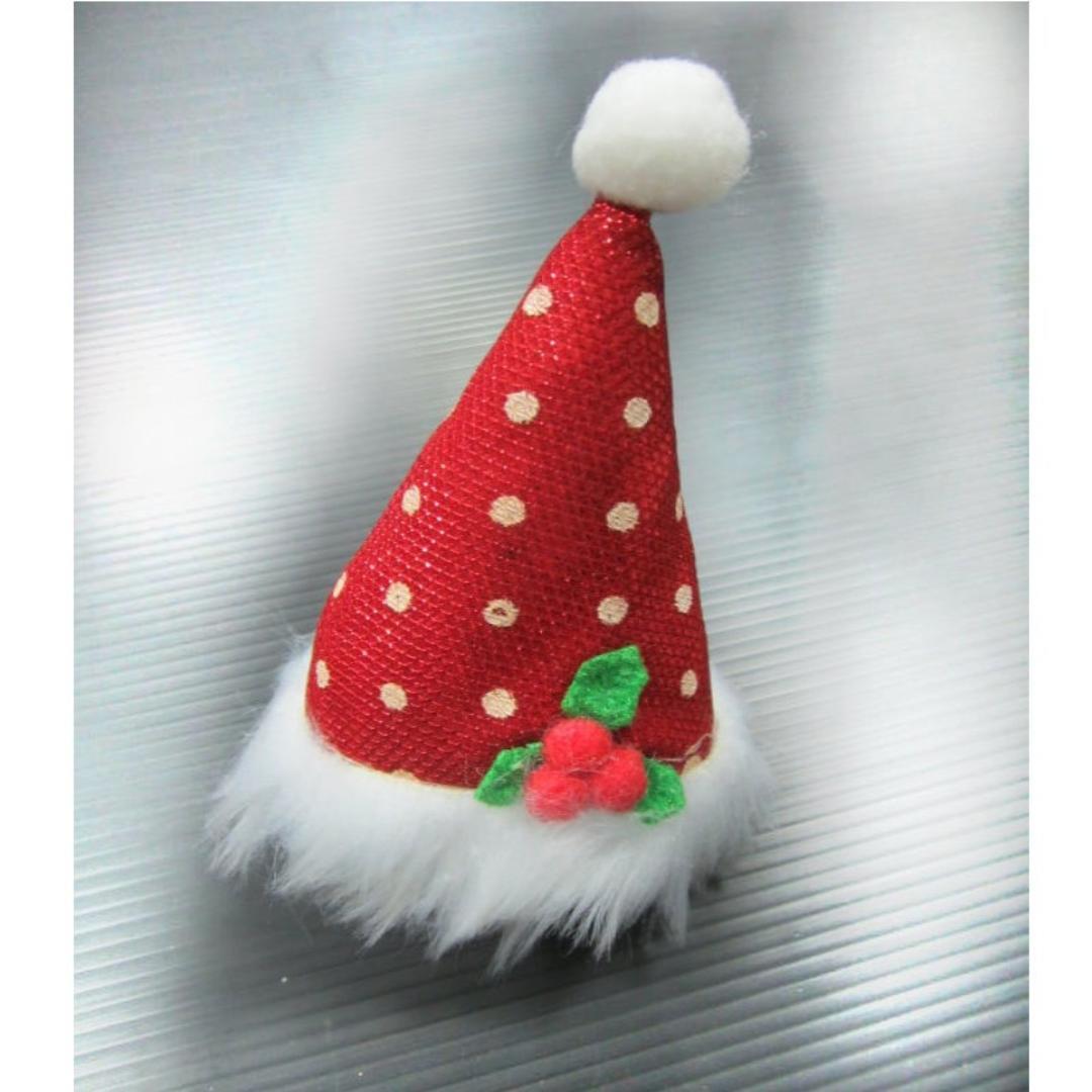 YB-3107 點點聖誕帽髮夾
