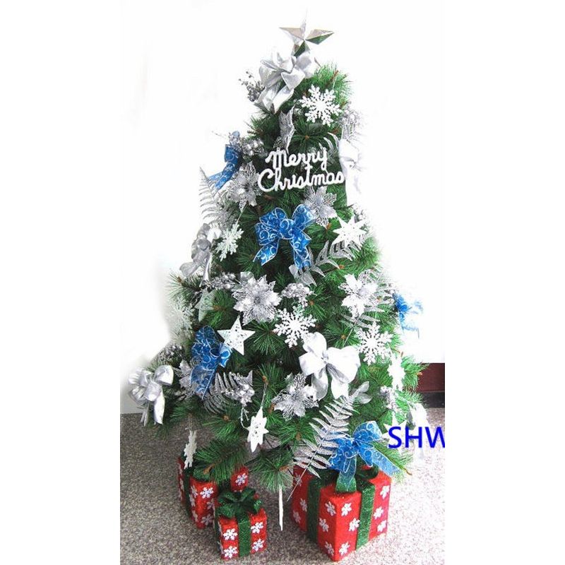 豪華松針聖誕樹 MIT-銀色+藍色系 混搭