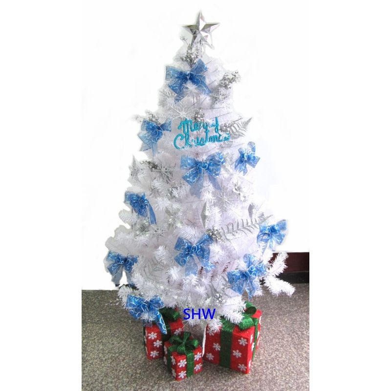 豪華白色PVC聖誕樹-藍色系