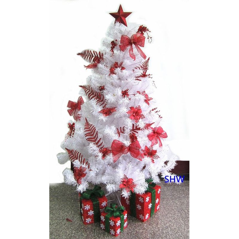 豪華白色PVC聖誕樹-紅色系