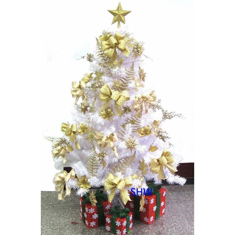 豪華白色PVC聖誕樹-金色系