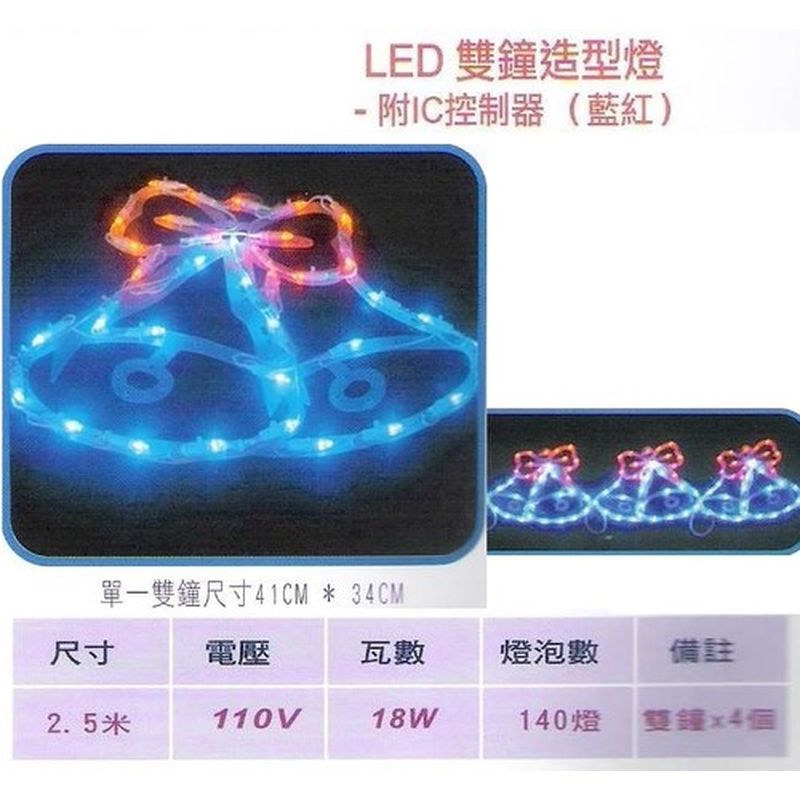 LED雙鐘造型燈-附IC控制器(藍紅)