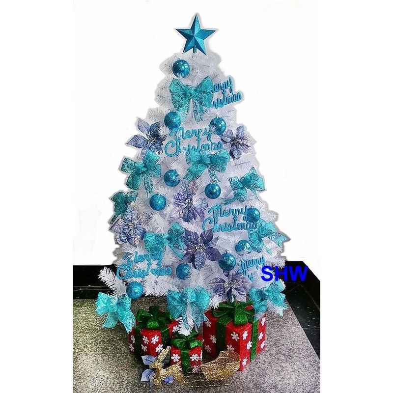 豪華白色松針聖誕樹 MIT-藍色系